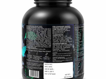 Kapiva Testofuel Shilajit Whey Protein Cookies & Cream - 2 kg