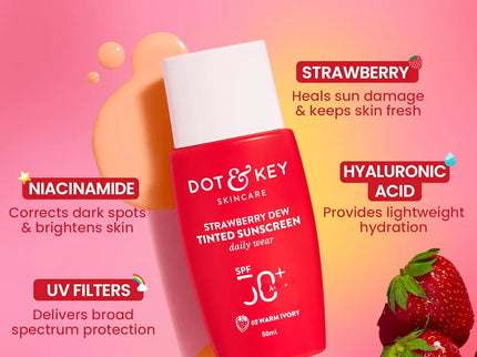 Dot & Key Strawberry Dew Tinted Sunscreen SPF 50+ Pa++++ - 50 ml