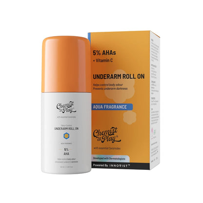 Chemist at Play UnderArm Roll-On with 5% AHA, Lactic Acid & 1% Mandelic Acid 40ml