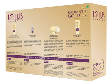 Lotus Herbals Radiant Gold Cellular Glow Facial Kit - 37 gms