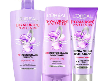 L'Oreal Paris Hyaluron Moisture with Shampoo & Conditioner + Night Cream Combo