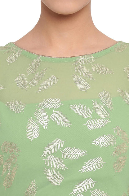 Janasya Women's Light Green Poly Crepe Kurta