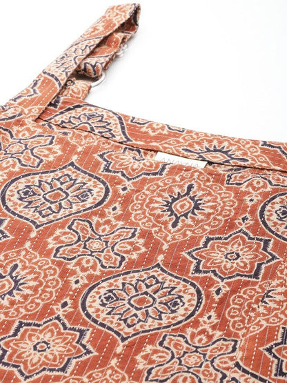 Anayna Women Ethnic Motifs Printed Kantha Work Kurta
