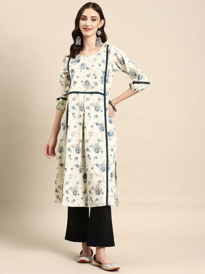 Anayna Women Floral Printed Cotton Kurta