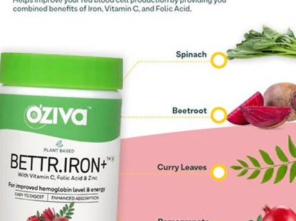 OZiva Plant Based Bettr. Iron+ Capsules - 60