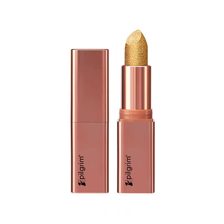 Pilgrim Glitter Lipstick With Matte Finish - Dubai Gold03