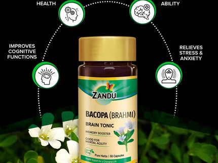 Zandu Bacopa (Brahmi) Brain Tonic Capsules