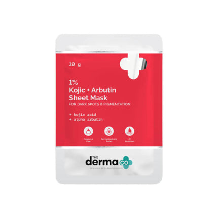 The Derma Co 1% Kojic + Arbutin Sheet Mask - 20 gms