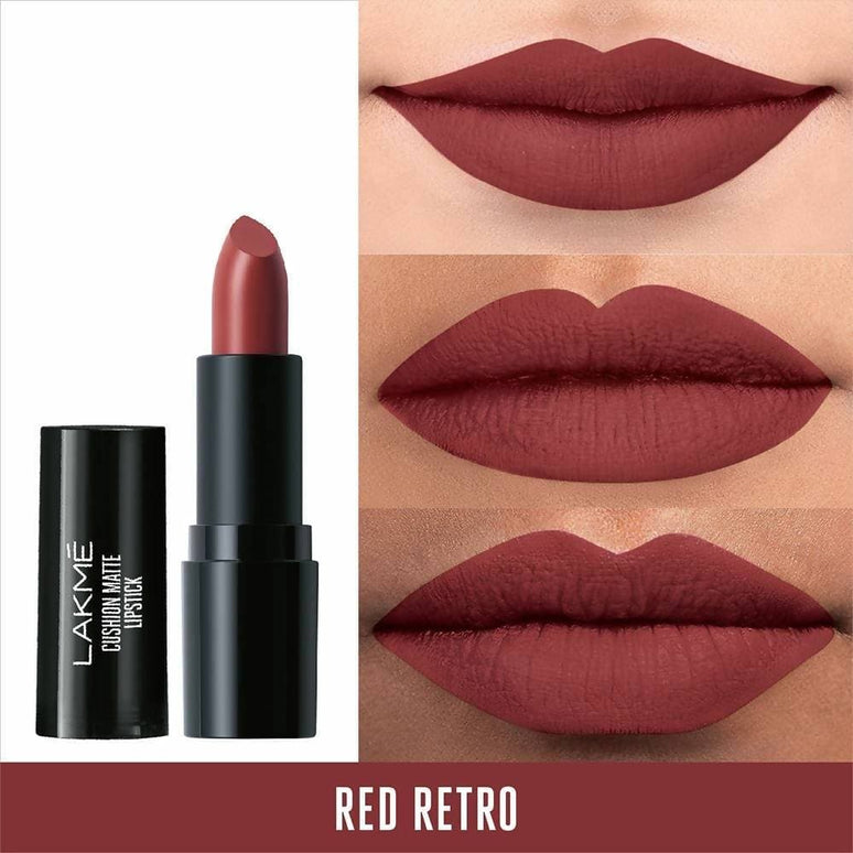 Lakme Cushion Matte Lipstick Red Retro - 4.5 gms