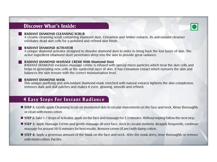 Lotus Herbals Radiant Diamond Facial Kit For Instant Radiance - 37 gms