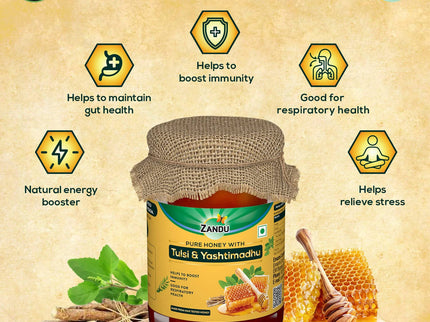 Zandu Pure Honey with Tulsi & Yashtimadhu