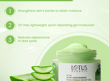 Lotus Herbals Active Aloe + Niacinamide Brightening Gel - 50 gms