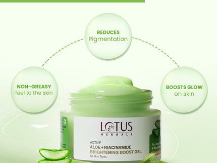 Lotus Herbals Active Aloe + Niacinamide Brightening Gel - 50 gms