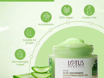 Lotus Herbals Active Aloe + Niacinamide Brightening Gel - 50 gms
