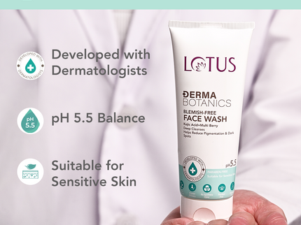 Lotus DermaBotanics Kojic Acid + Multi Berry Blemish Free Facewash - 100 gms