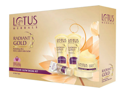 Lotus Herbals Radiant Gold Cellular Glow Facial Kit For All Skin Types