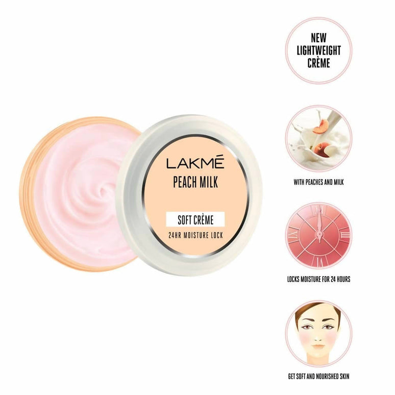 Lakme Peach Milk Soft Creme 24Hr Moisture Lock - 100 gms