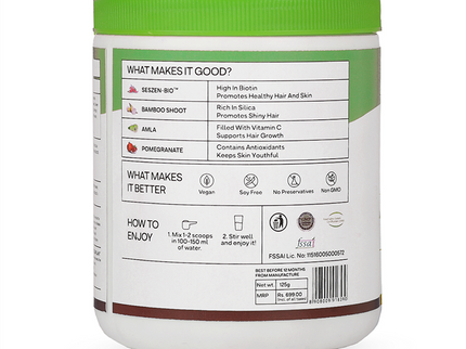 OZiva Plant Based Biotin (10,000+ mcg) - 125 gms