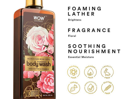 Wow Skin Science Moroccan Rose Otto Foaming Body Wash - 250 ml