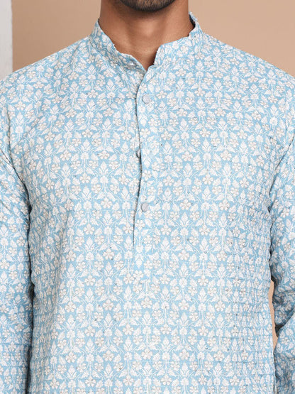 Anouk Men Floral Printed Sequinned Floral Kurta