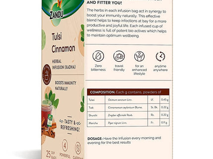 Zandu Tulsi Cinnamon Ayurvedic Infusion Tea