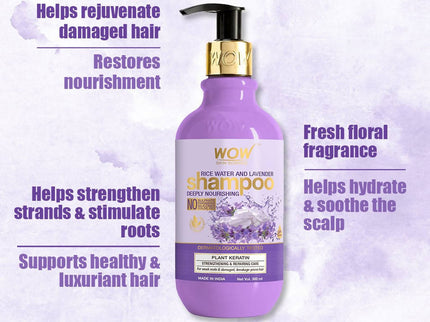 Wow Skin Science Rice Water And Lavender Shampoo