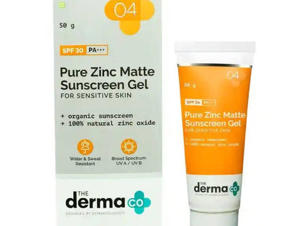 The Derma Co Pure Zinc Matte Sunscreen Gel for Sensitive Skin - 50 gms