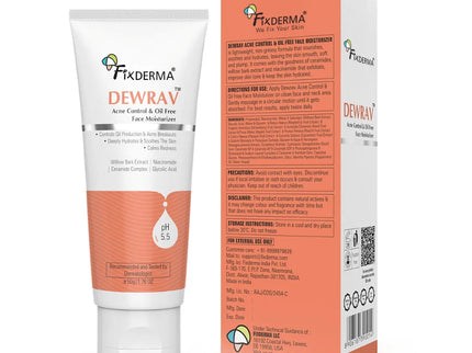 Fixderma Dewrav Acne Control & Oil Free Face Moisturizer - 50 gms