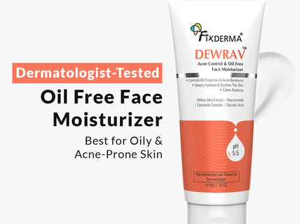 Fixderma Dewrav Acne Control & Oil Free Face Moisturizer - 50 gms