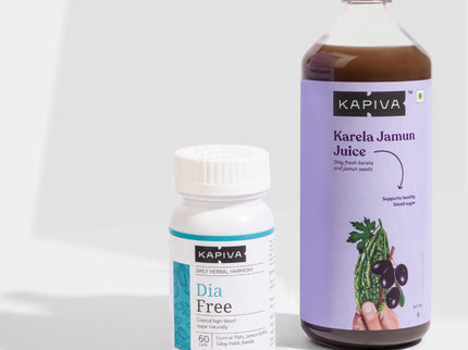 Kapiva Karela Jamun Juice & Dia  Capsules Combo