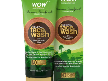 Wow Skin Science Mineral Face Wash with Red Volcanic Clay - 100 ml