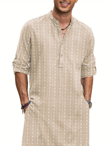 Anouk Geometric Embroidered Mandarin Collar Straight Chikankari Work Cotton Kurta