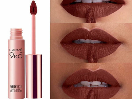 Lakme 9 To 5 Weightless Matte Mouse Lip & Cheek Color  Chocolate Mousse - 9 gms