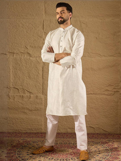 Anouk Men Embroidered Kurta White