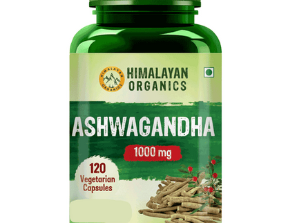 Himalayan Organics Ashwagandha 1000 mg Vegetarian Capsules - 120 Caps