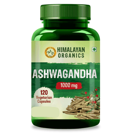 Himalayan Organics Ashwagandha 1000 mg Vegetarian Capsules - 120 Caps
