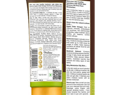 Wow Skin Science Apple Cider Vinegar Oil Free Face Moisturizer - 100 ml