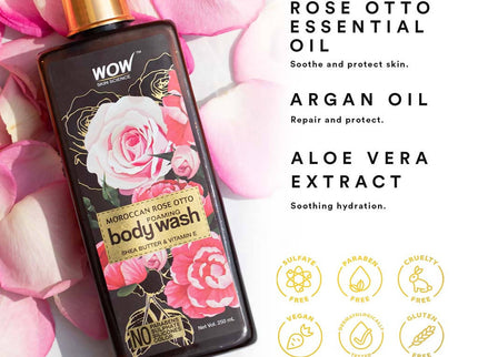 Wow Skin Science Moroccan Rose Otto Foaming Body Wash - 250 ml