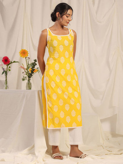 Anayna Women Ethnic Motifs Printed Thread Work Kurta