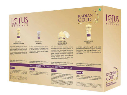 Lotus Herbals Radiant Gold Cellular Glow Facial Kit For All Skin Types