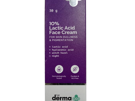The Derma Co 10% Lactic Acid Face Cream for Skin Dullness & Pigmentation - 30 gms