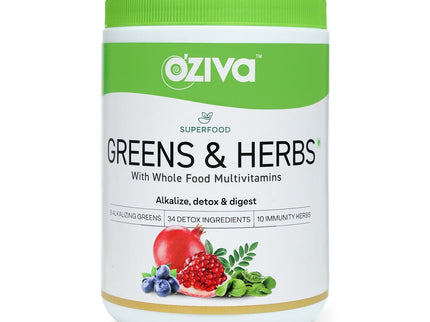 OZiva Superfood Greens & Herbs With Whole Food - 250 gms