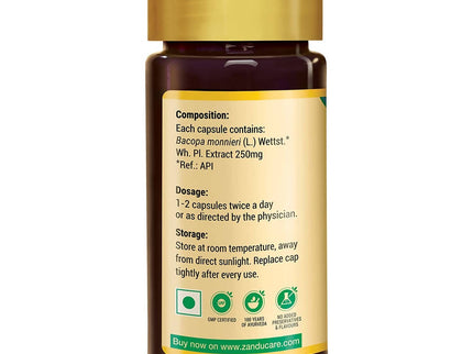 Zandu Bacopa (Brahmi) Brain Tonic Capsules