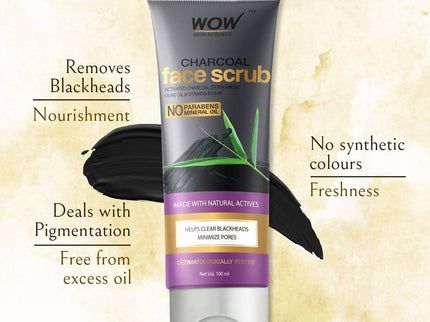 Wow Skin Science Activated Charcoal Face Scrub - 100 ml