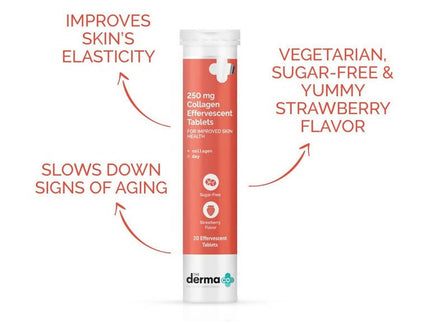 The Derma Co 250 mg Collagen Effervescent Tablets for Improved Skin Health - 20 tabs