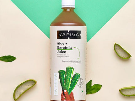 Kapiva Ayurveda 100% Organic Aloe Vera + Garcinia Juice - 1L