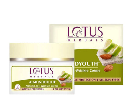Lotus Herbals Almondyouth Almond Anti-Wrinkle Cream - 50 gms