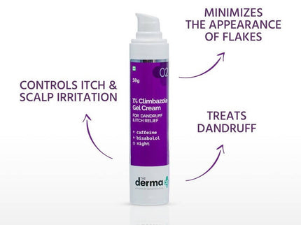 The Derma Co 1% Climbazole Gel Cream Anti Dandruff & Itch Relief - 50 gms