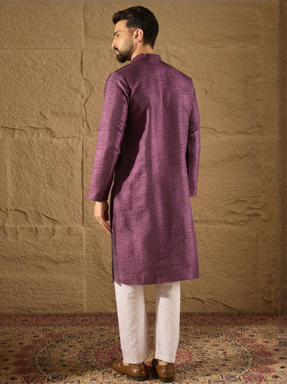 Anouk Men Embroidered Kurta Purple