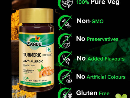 Zandu Turmeric (Haridra) Anti Allergic Capsules